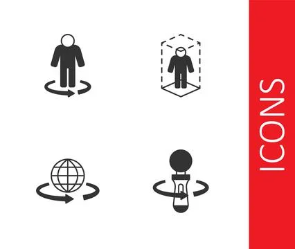 Set VR controller game, 3d modeling, and icon. Vector Illustrazione stock