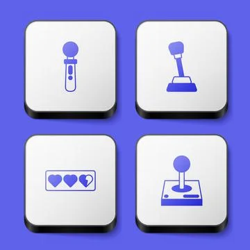 Set VR controller game, Gear shifter, Game life bar and Joystick for arcade m Stockillustratie