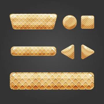 Set of waffle button for game design Stock Illustration