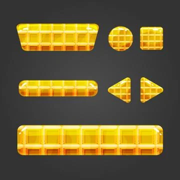 Set of waffle button for game design Stock Illustration