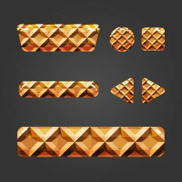 Set of waffle button for game design Stock Illustration