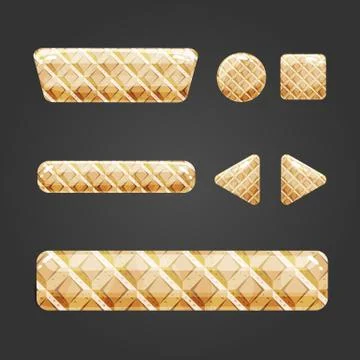Set of waffle button for game design Stock Illustration