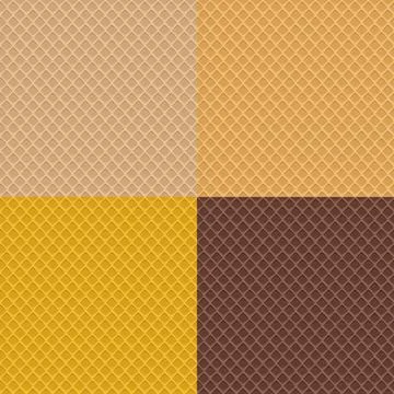 Set of Waffles Seamless or Repeating Textures in colors. Chocolate Waffle t.. Stock Illustration