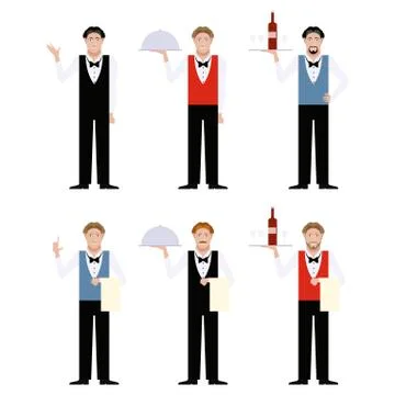 Set of Waiters Illustrazione stock