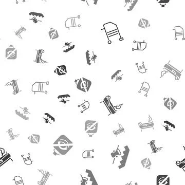 Set Walker, Disabled elevator, Patient with broken leg and Blindness on seamless Stock Illustration