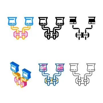 Set wall sconces bedroom interior color icon vector 스톡 일러스트