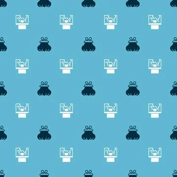 Set Wallet and Broken window on seamless pattern. Vector Ilustración de archivo