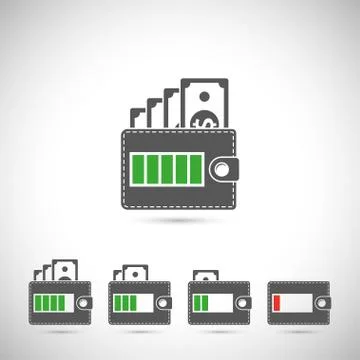 Set of wallet icons Stock Illustration