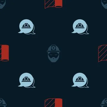 Set Wallpaper, Builder and Worker safety helmet on seamless pattern. Vector Stock Illustration