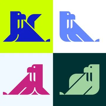 Set of Walrus logo Stock Illustration