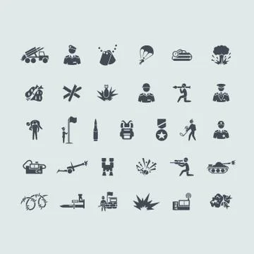 Set of war icons 库存插图