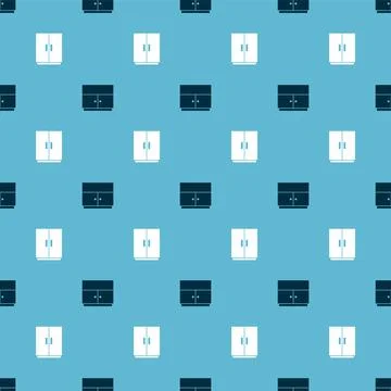 Set Wardrobe and on seamless pattern. Vector Stock Illustration