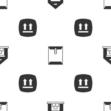 Set Warehouse, Envelope and This side up on seamless pattern. Vector 스톡 일러스트