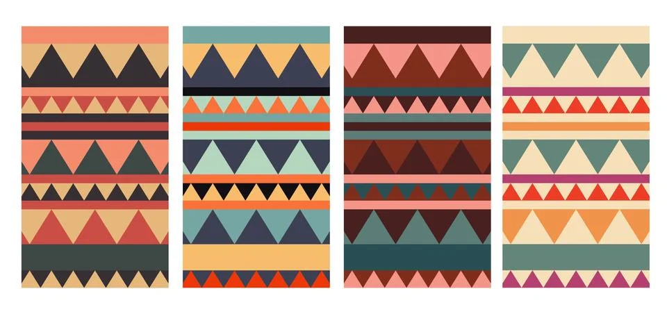 Set of warm abstract space templates for stories Stock Illustration