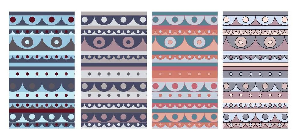 Set of warm abstract space templates for stories Stock Illustration