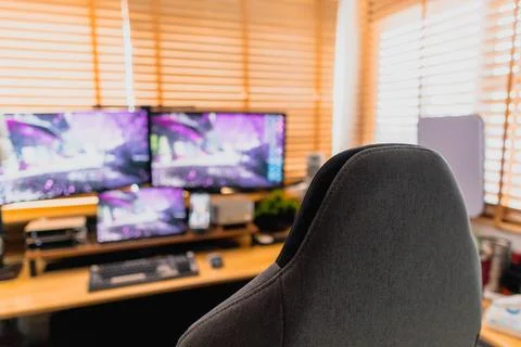 A set of warm, blurred background photos focusing on desktop elements. Stock Photos