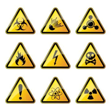 Set of warning danger signs. Vector illustration. Stock Illustration