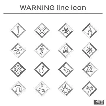 Set of warning icons. Stock Illustration