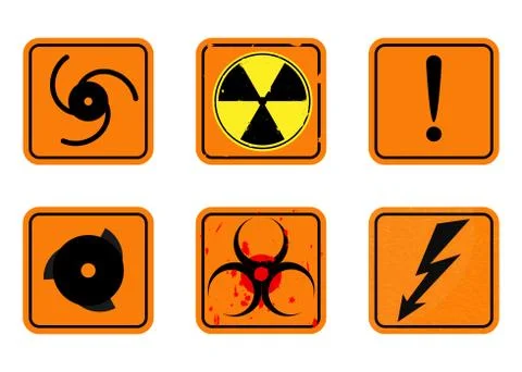 Set of warning signs Stock Illustration
