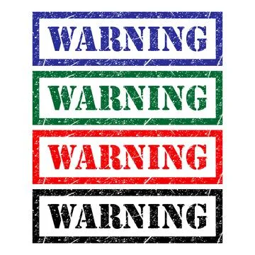 Set of Warning stamp symbol, label sticker sign button, text banner vector il Stock Illustration