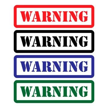 Set of Warning stamp symbol, label sticker sign button, text banner vector il イラスト素材