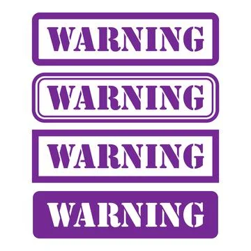 Set of Warning stamp symbol, label sticker sign button, text banner vector il Stockillustratie