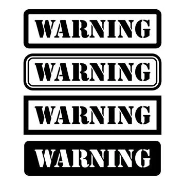 Set of Warning stamp symbol, label sticker sign button, text banner vector il 库存插图