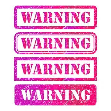 Set of Warning stamp symbol, label sticker sign button, text banner vector il 库存插图
