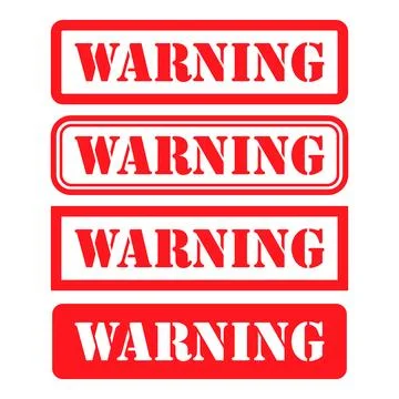 Set of Warning stamp symbol, label sticker sign button, text banner vector il Stock Illustration