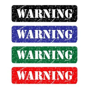 Set of Warning stamp symbol, label sticker sign button, text banner vector il Stock Illustration