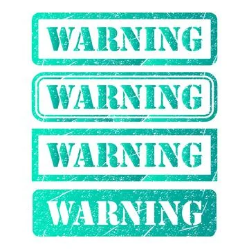 Set of Warning stamp symbol, label sticker sign button, text banner vector il Illustrazione stock