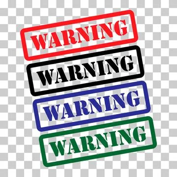 Set of Warning stamp symbol, label sticker sign button, text banner vector il Illustrazione stock