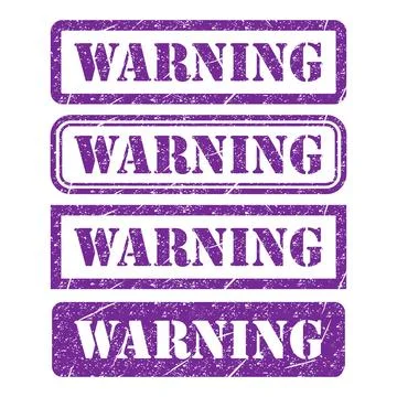 Set of Warning stamp symbol, label sticker sign button, text banner vector il Illustrazione stock