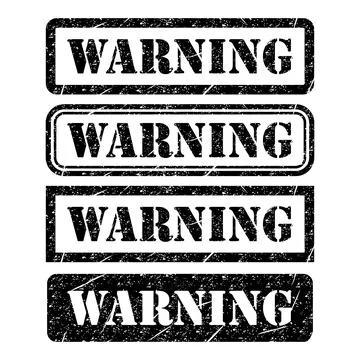 Set of Warning stamp symbol, label sticker sign button, text banner vector il 스톡 일러스트