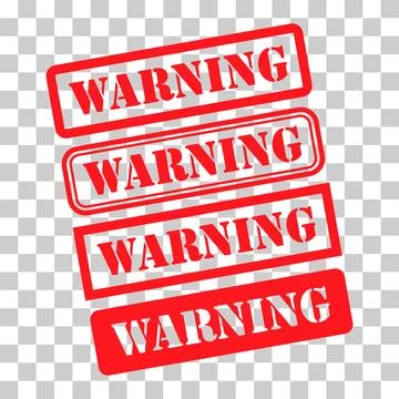 Set of Warning stamp symbol, label sticker sign button, text banner vector il Illustrazione stock