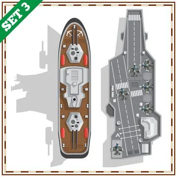 A set of warships. Stock Illustration