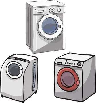 Set of washers and drier machine Stock Illustration