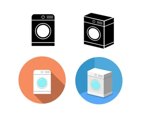 Set of  Washing machine icons in vector Stock Illustration