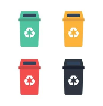 Set of waste containers symbol Stock Illustration