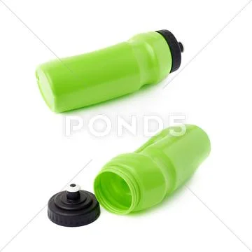 Set of Water bottle isolated over the white background Stock Photos