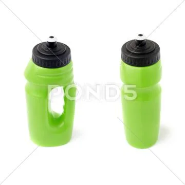 Set of Water bottle isolated over the white background Stock Photos
