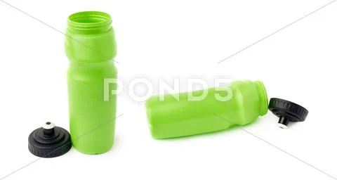 Set of Water bottle isolated over the white background Stock Photos