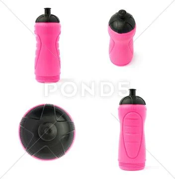 Set of Water bottle isolated over the white background Stock Photos
