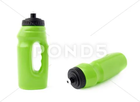 Set of Water bottle isolated over the white background Stock Photos