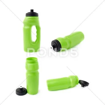 Set of Water bottle isolated over the white background Stock Photos