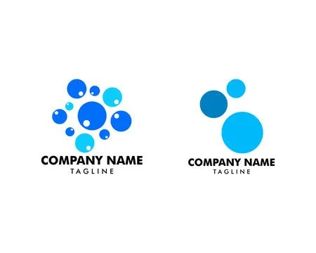 Set of Water bubbles logo template Stock Illustration