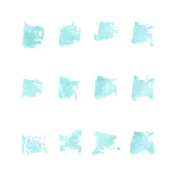 Set of water color brushes Stock Illustration