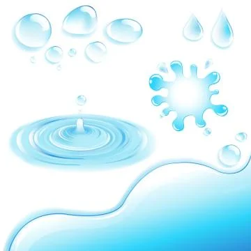 Set of water design elements Stock Illustration
