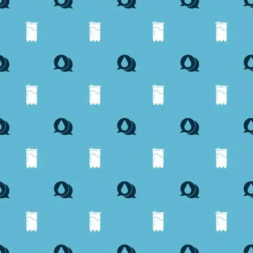 Set Water drop and filter cartridge on seamless pattern. Vector Stock Illustration