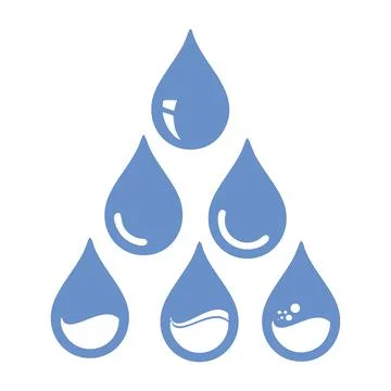 Set of water drop icons. Can also be used as an icon Stock Illustration